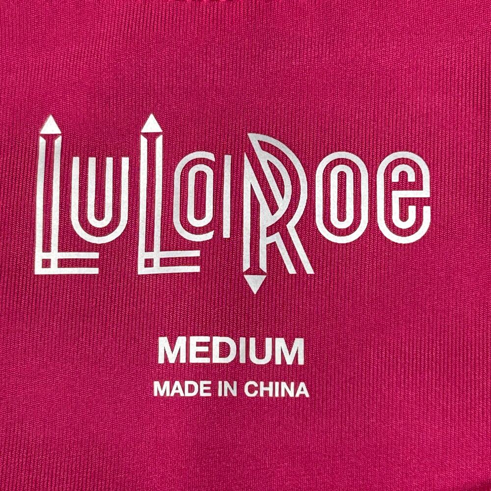 NEW LuLaRoe Tank Top Women Med Bright Pink Scuba Fabric "Jules" Athleisure - Picture 3 of 7